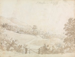 Wiejski krajobraz z domem, wyspa Wight autorstwa Unknown artist