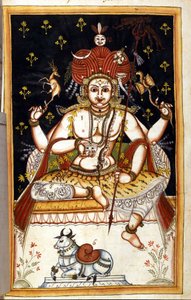 Rutrim, hinduskie bóstwo Strona z rękopisu (ms.8300) „”Historia Mogol”” (Moghul lub Moghol) autorstwa Stefano Nivibus Cardeira. 18 wiek. Bibloteca marciana, Wenecja autorstwa Unknown artist
