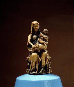 Św. Anna, figura Matki Boskiej z Dzieciątkiem z kości słoniowej z XIV wieku. Zrealizowany na północy Francji. Muzeum Vivenel, Compiegne autorstwa Unknown artist