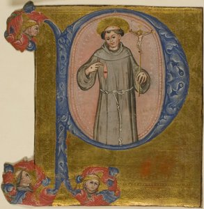 Święty Franciszek w historycznym inicjale "P" autorstwa Unknown artist