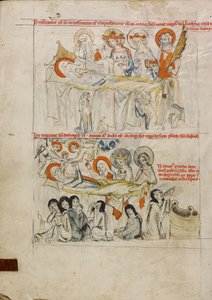 Święta Jadwiga na łożu boleści w otoczeniu świętych; Śmierć świętej Jadwigi i jej dusza przyjęta do raju autorstwa Unknown artist