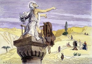Św. Symeon stylita głoszący na kolumnie kazanie. autorstwa Unknown artist