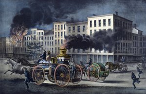 Scena codziennego życia amerykańskich strażaków autorstwa Unknown artist