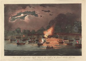 Scena na Serpentynie, Hyde Park w noc Wielkiego Jubileuszu, 1 sierpnia 1814 r. autorstwa Unknown artist