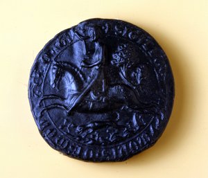 Pieczęć Szymona z Montfort IV (1150 - 1218), brał udział w V krucjacie w 1202 i tej przeciwko Albigeers w 1209. autorstwa Unknown artist
