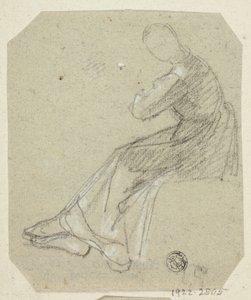Siedząca kobieta z profilu autorstwa Unknown artist