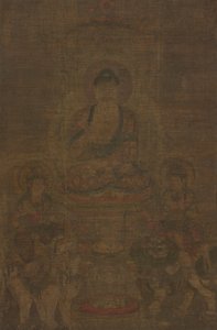 Triada Siakjamuniego: Budda z udziałem Mandziuśriego i Samantabhadrę autorstwa Unknown artist