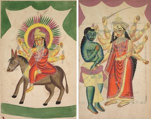 Sheetaladevi: Bogini ospy (odbytnicy); Durga (odwrócona) autorstwa Unknown artist