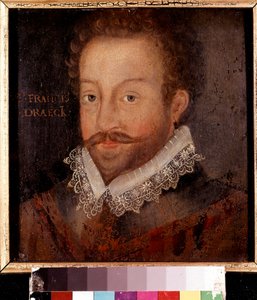 Sir Francis Drake, po rycinie przypisywanej Jodocusowi Hondiusowi, c.1583 autorstwa Unknown artist