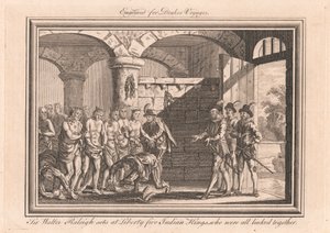 Sir Walter Raleigh estabelece em Liberty Five Indian Kings, que estavam todos ligados entre si polonês autorstwa Unknown artist