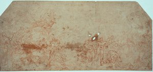 Szkic Sądu Ostatecznego (recto); Studium głowy (verso) autorstwa Unknown artist
