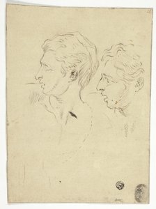 Szkic dwóch mężczyzn skręcających w lewo autorstwa Unknown artist