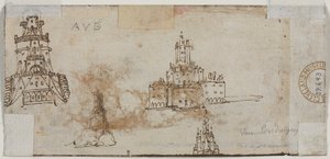 Szkice zamków (verso) autorstwa Unknown artist