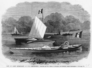 Skiff i canoe obok imperatrice, zbudowany przez M.A. Searle de Stangate koło Lambeth - grawerowanie autorstwa Unknown artist