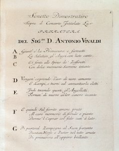 Sonet na początku wiosny (La primavera) koncert w Próbie harmonii i inwencji Antonia Vivaldiego autorstwa Unknown artist