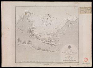 Ameryka Południowa, wybrzeże Chile - Zatoka Valparaiso przez oficerów HMS "Beagle" 1835 r. autorstwa Unknown artist