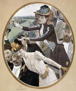 Widzowie na wyścigach autorstwa Unknown artist