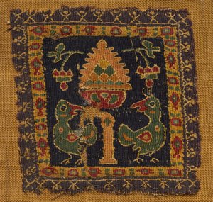 Kwadratowy segment z dwoma ptakami autorstwa Unknown artist