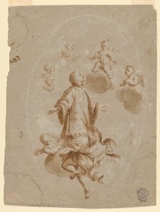 Św. Alojzy Gonzaga zostaje przyjęty do Nieba przez Dzieciątko Jezus autorstwa Unknown artist