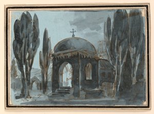 Scenografia, kaplica na dziedzińcu kościelnym autorstwa Unknown artist