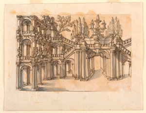Scenografia: Klatka schodowa w parku autorstwa Unknown artist