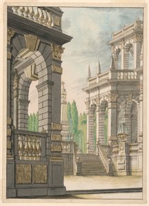 Scenografia: Willa z Obeliskiem i Albani Arms autorstwa Unknown artist
