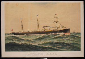 Linia stanowa Nowy Jork i Glasgow, Austin Baldwin  Co General Agents New York (chromolitografia) autorstwa Unknown artist