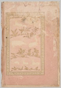 Szablonowe sceny lwa i gazeli (verso) autorstwa Unknown artist