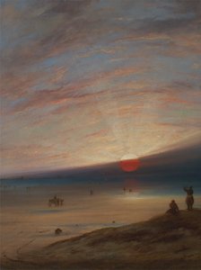 Zachód słońca na plaży w Sark autorstwa Unknown artist