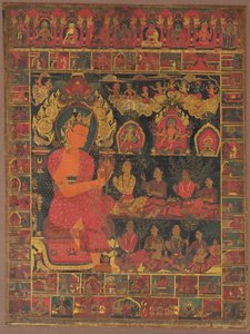 Thangka z głoszeniem Buddy Bejeweled autorstwa Unknown artist