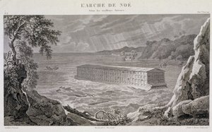 Łuk Noego pod potopem - rycina Fortiera i Bovineta autorstwa Unknown artist