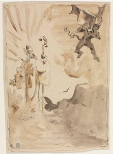 Biskup i Demon (recto) autorstwa Unknown artist