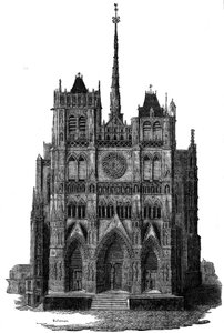 Katedra w Amiens w XIX wieku. autorstwa Unknown artist