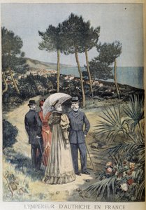 Cesarz Austrii we Francji (Wizyta Pary Cesarskiej Franciszka Józefa i Elżbiety Austriackiej (Sissi) na Riwierze Francuskiej) - w Le Petite Journal z 19.03.1894 autorstwa Unknown artist