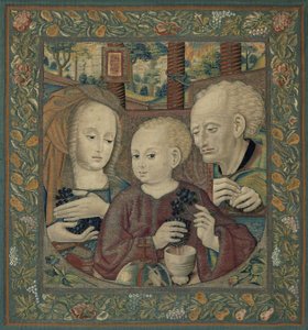 Święta Rodzina z Dzieciątkiem Chrystus wyciskającym wino eucharystyczne autorstwa Unknown artist