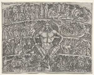 Piekło według Dantego, po Fresku na Campo Santo w Pizie autorstwa Unknown artist