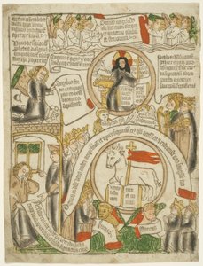 Baranek otrzymujący zapieczętowaną księgę, folio C z Apokalipsy autorstwa Unknown artist