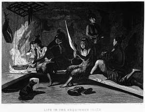 Życie Eskimosów w igloo - Elisha Kent Kane, Artic Exploration w latach 1853 - 1855, Filadelfia, Childs i Peterson autorstwa Unknown artist