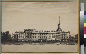 Pałac Michała w Petersburgu - Anonim. Pióro, pędzel, tusz na papierze autorstwa Unknown artist