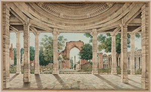 Meczet w Delhi i Żelazny Filar autorstwa Unknown artist