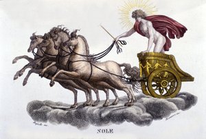 Słońce. Grawerowanie z XIX wieku. autorstwa Unknown artist