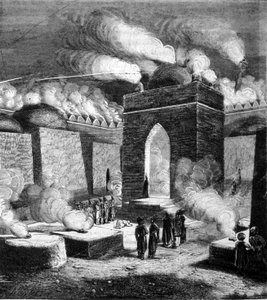 Świątynia Ognia Atesh - gah w Baku, Azerbejdżan. Grawerowanie z XIX wieku. autorstwa Unknown artist