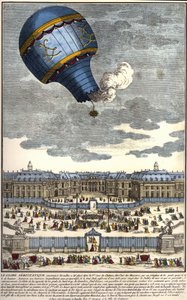 Aerostatyczna kula ziemska zbudowana w Wersalu w 1783 roku. autorstwa Unknown artist