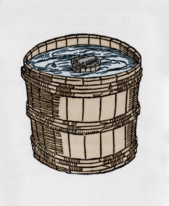 Kompozyt w swojej najstarszej formie unoszący się na powierzchni wody. Ilustracja z traktatu o magnetyzmie autorstwa J. Taisniera autorstwa Unknown artist
