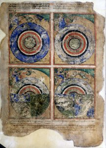 Stworzenie świata. Geneza. Miniatury z kodeksu 212 (lub Kodeks Padovano lub Biblia z Padwy) 1390-1400 Rovigo, Accademia dei Concordi autorstwa Unknown artist