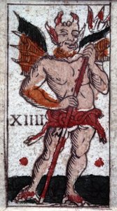 Diabeł. XVIII-wieczna gra tarota. Mediolan autorstwa Unknown artist