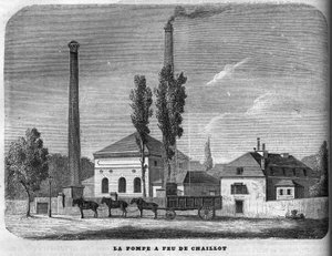 Pompa pożarowa Chaillot w 1858 roku. autorstwa Unknown artist