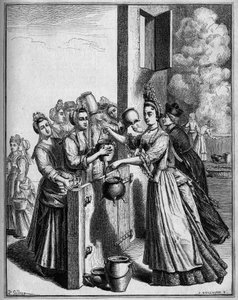 Pomoc zupy w Paryżu podczas głodu 1709 r. Rysunek Selliera, wg XVIII-wiecznej ryciny. autorstwa Unknown artist
