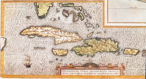 Wyspy Wielkich Antyli i Małych Antyli na Morzu Karaibskim (mapa autorstwa Unknown artist