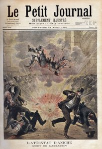 Morderca Clement Decoux pada ofiarą próby ataku na Emila Vuillemina (1822-?), dyrektora kopalni Aniche, obchodzącego 4 sierpnia 50-lecie pracy na stanowisku szefa wydobycia węgla autorstwa Unknown artist